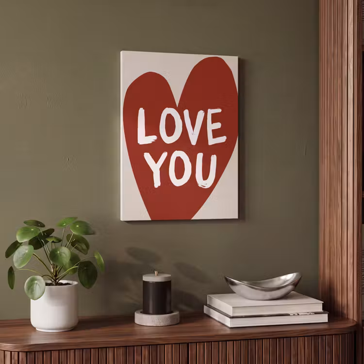 Akoestisch schilderij - Loveyou - Hart - Rood — 4