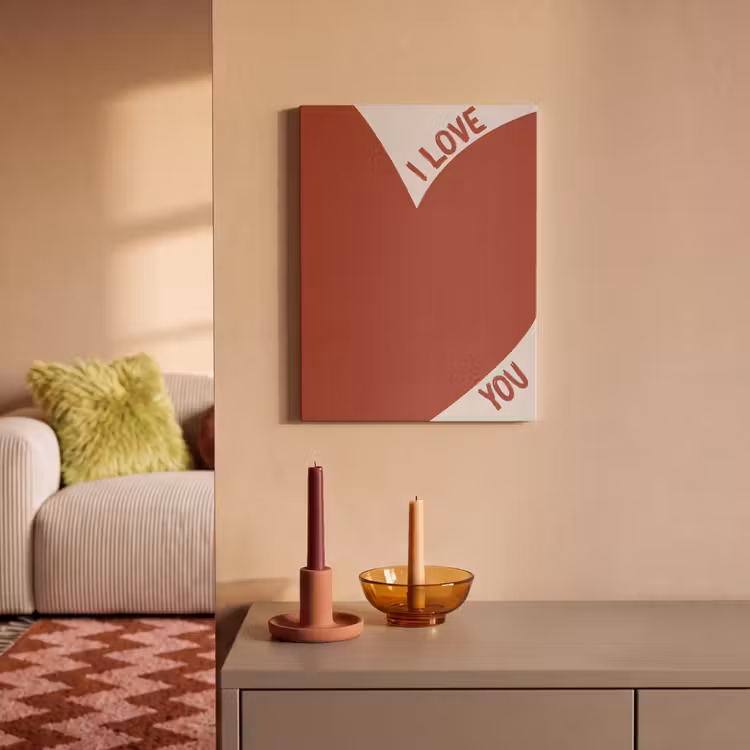 Akoestisch schilderij - Loveyou - Rood - Hart — 2