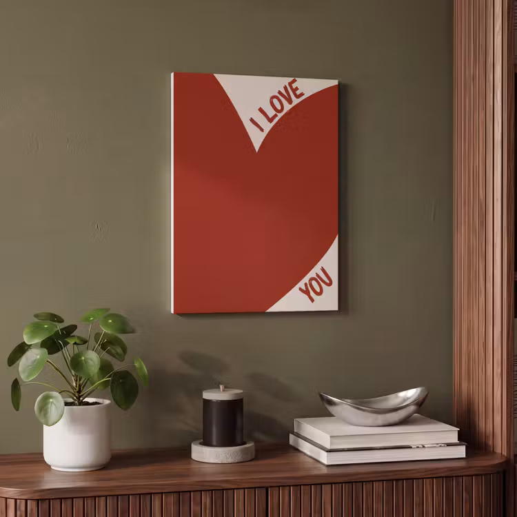 Akoestisch schilderij - Loveyou - Rood - Hart — 4