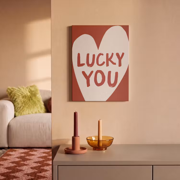 Akoestisch schilderij - Lucky - Hart - Rood — 2