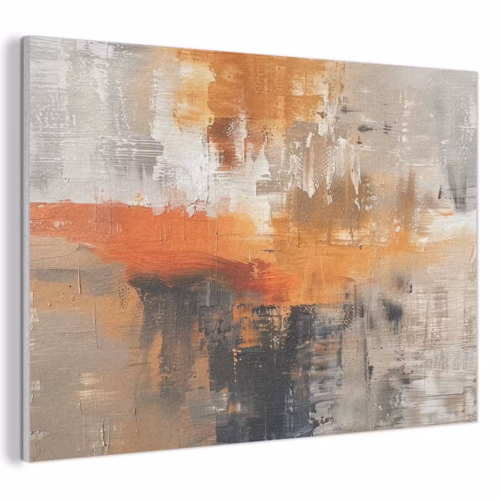 Akoestisch schilderij - Moderne kunst - Abstract - Goud - Grijs — 1