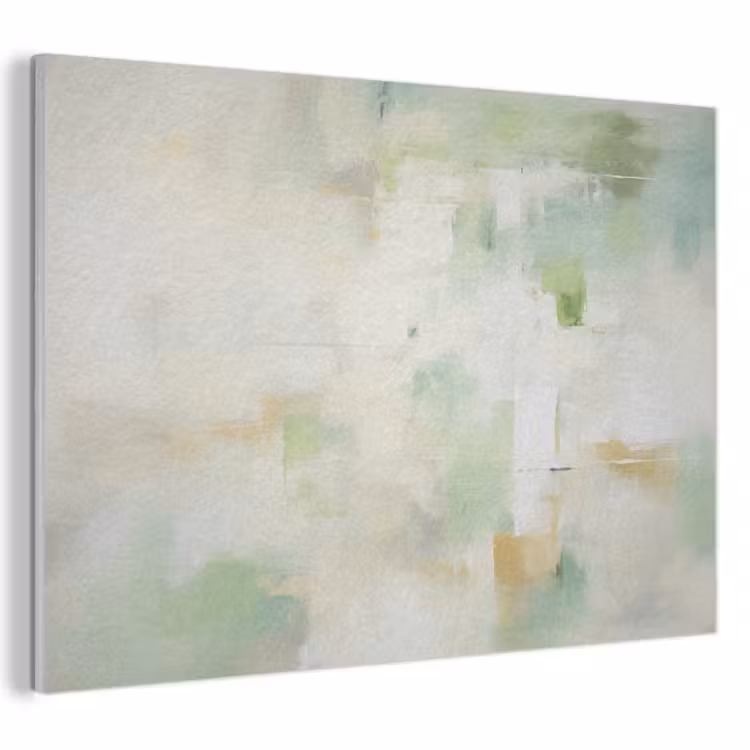 Akoestisch schilderij - Abstract - Kunst - Wit - Groen - Modern — 1