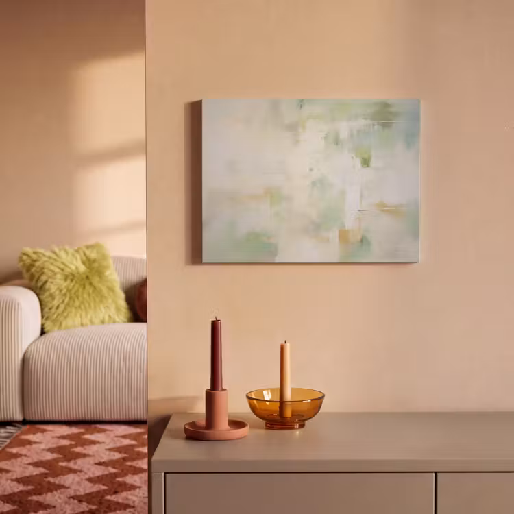 Akoestisch schilderij - Abstract - Kunst - Wit - Groen - Modern — 2