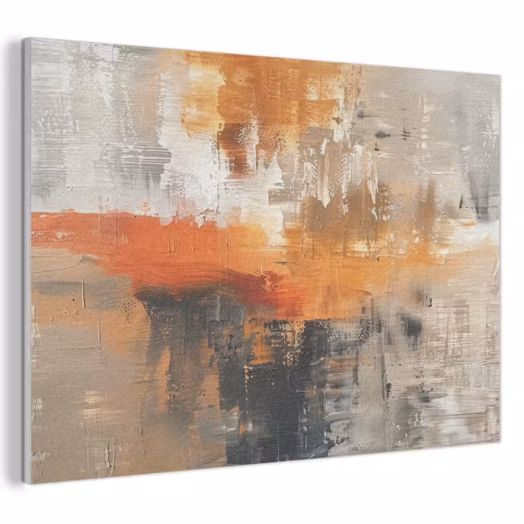 Akoestisch schilderij - Moderne kunst - Abstract - Goud - Grijs — 1