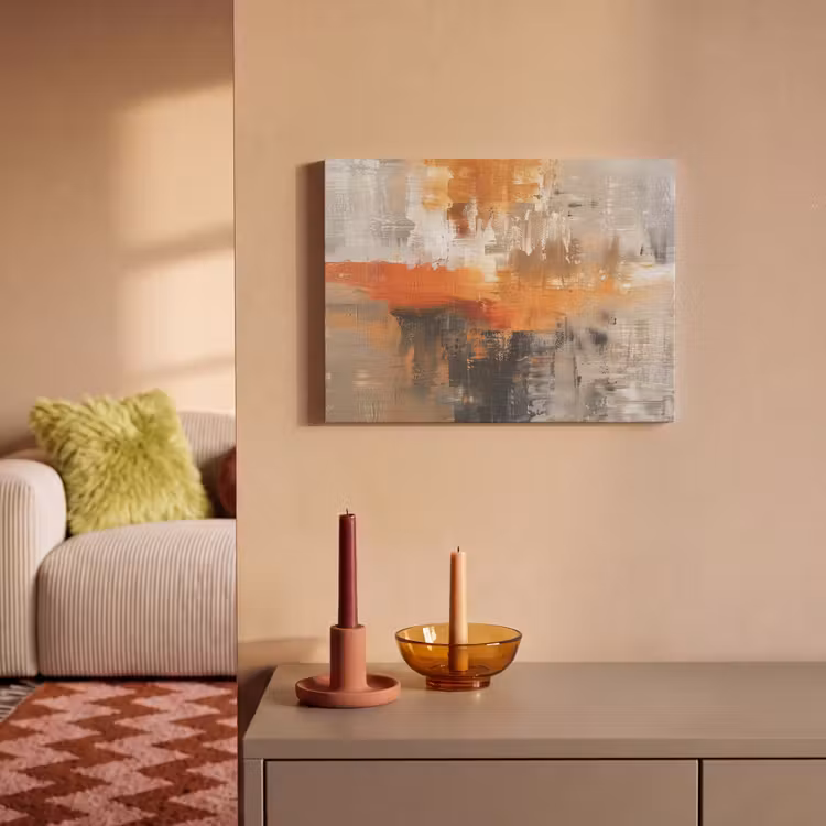 Akoestisch schilderij - Moderne kunst - Abstract - Goud - Grijs — 2