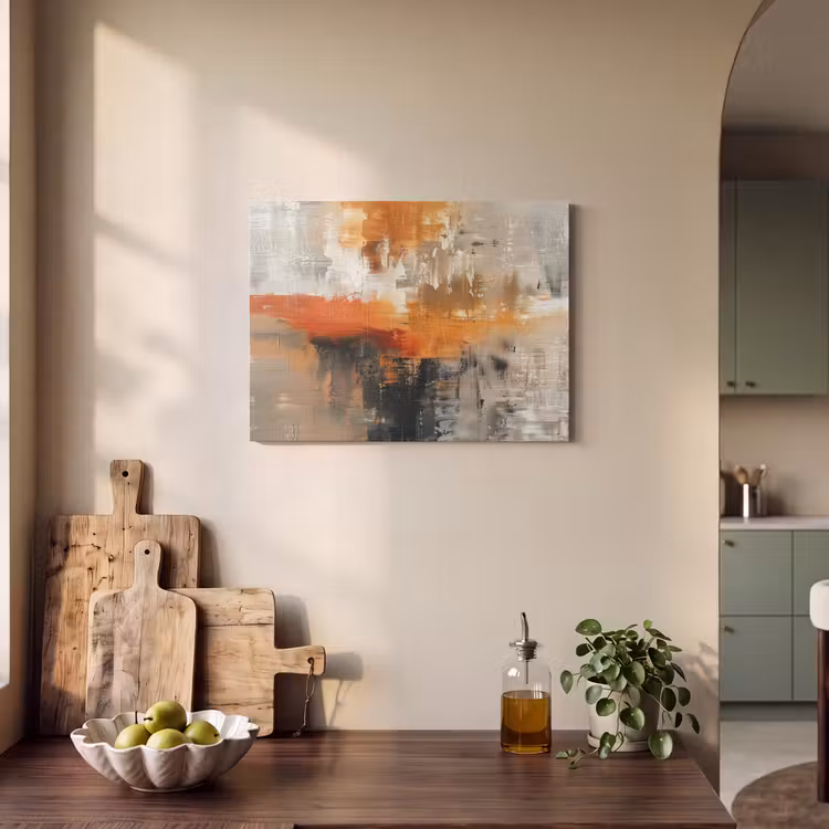 Akoestisch schilderij - Moderne kunst - Abstract - Goud - Grijs — 3