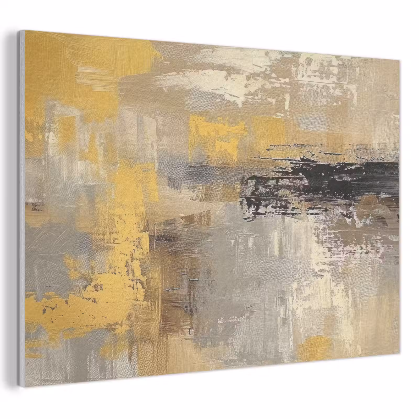 Akoestisch schilderij - Abstract - Geel - Modern - Beige — 1
