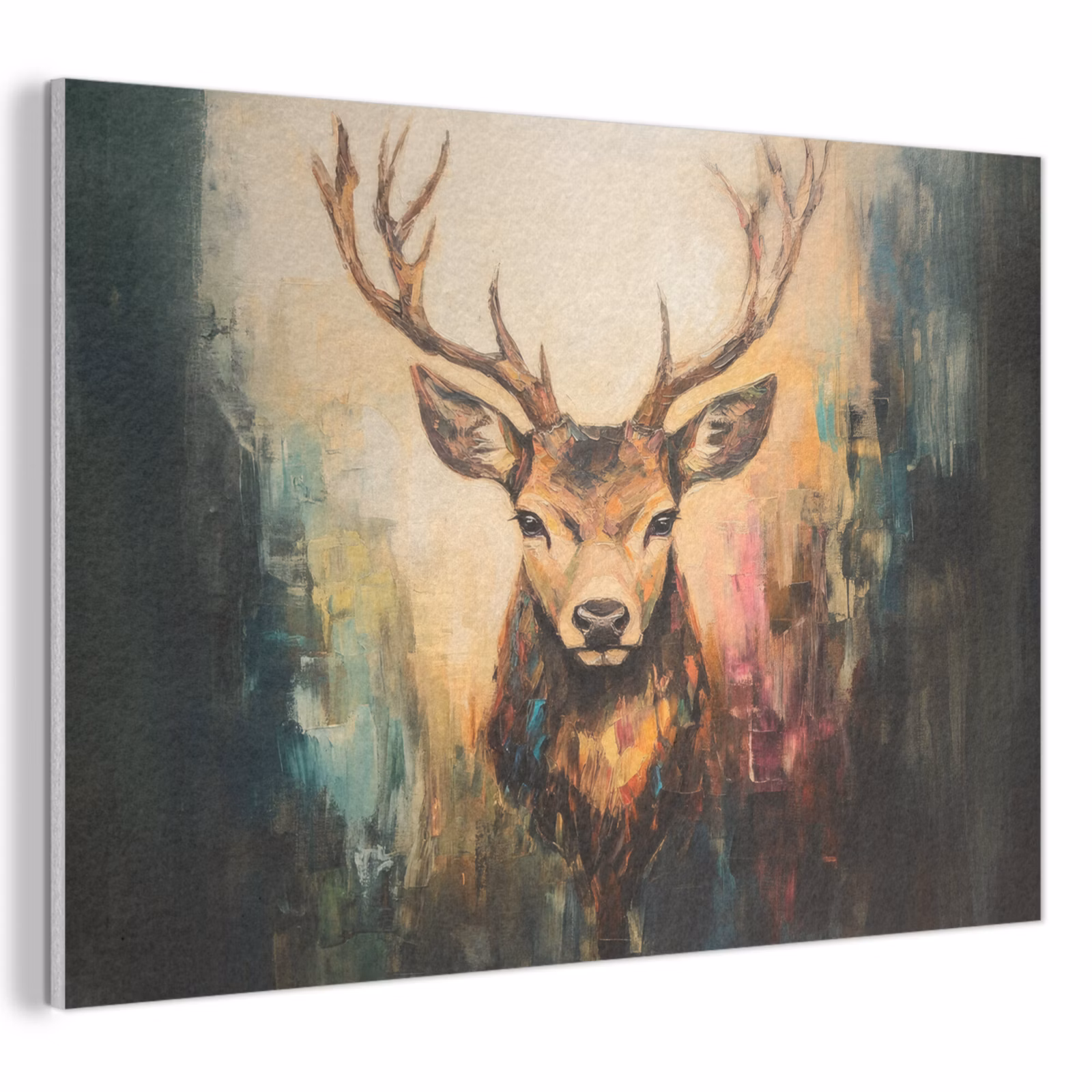 Akoestisch schilderij - Hert - Geverfd - Gewei - Bruin — 1