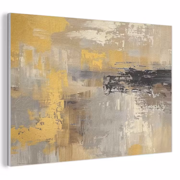 Akoestisch schilderij - Abstract - Geel - Modern - Beige — 1