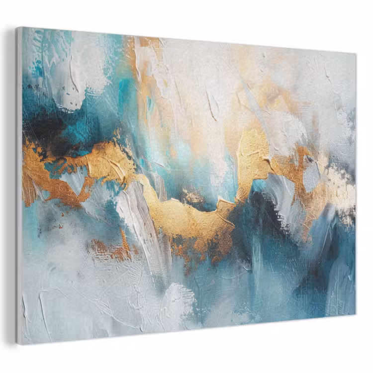 Akoestisch schilderij - Abstract - Kunst - Gold - Blauw — 1