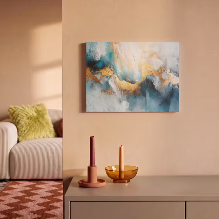 Akoestisch schilderij - Abstract - Kunst - Gold - Blauw — 2