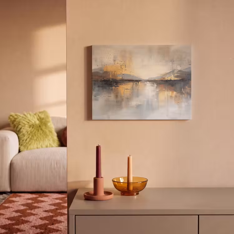 Akoestisch schilderij - Abstract - Modern - Beige - Aesthetic - Goud — 2