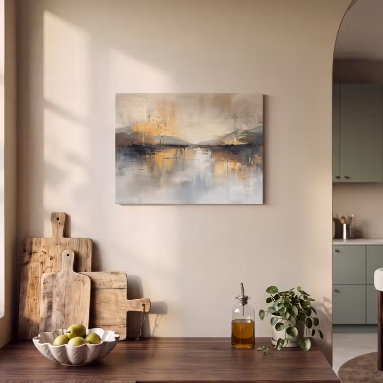 Akoestisch schilderij - Abstract - Modern - Beige - Aesthetic - Goud — 3