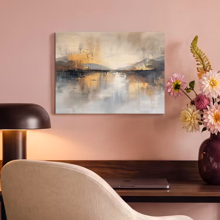 Akoestisch schilderij - Abstract - Modern - Beige - Aesthetic - Goud — 4