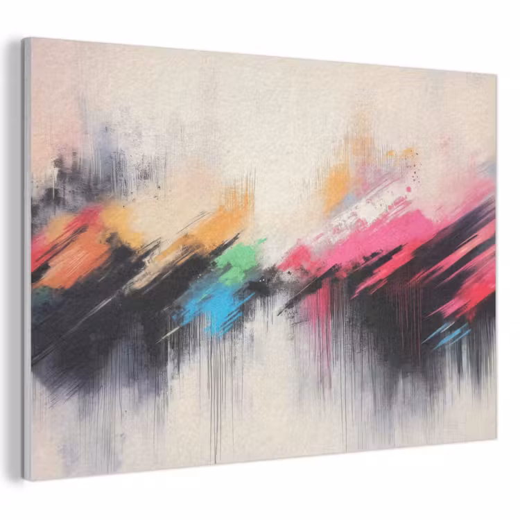 Akoestisch schilderij - Dynamisch - Abstract - Kleurrijk - Zwart — 1