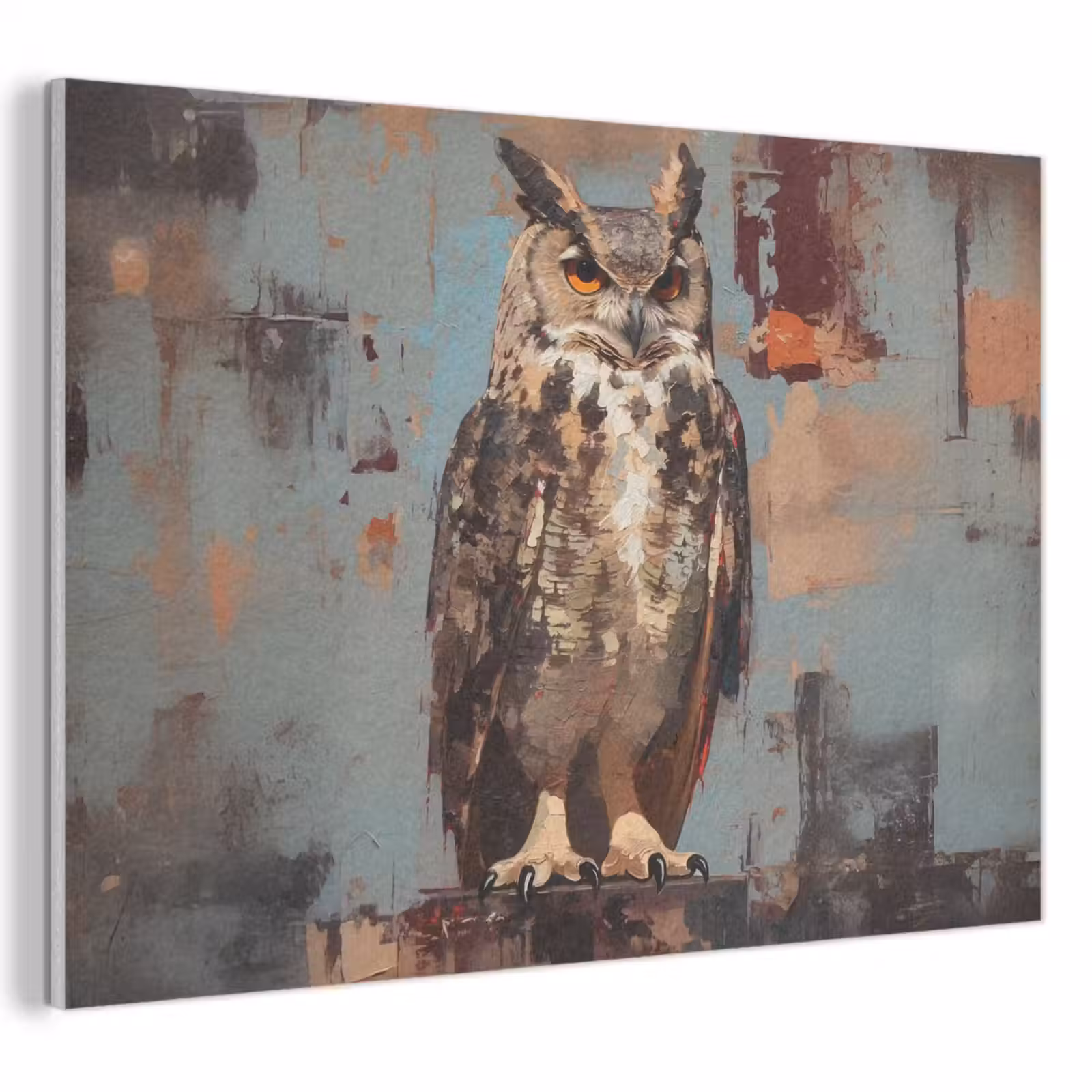 Akoestisch schilderij - Geschilderd - Abstract - Uil - Bruin — 1