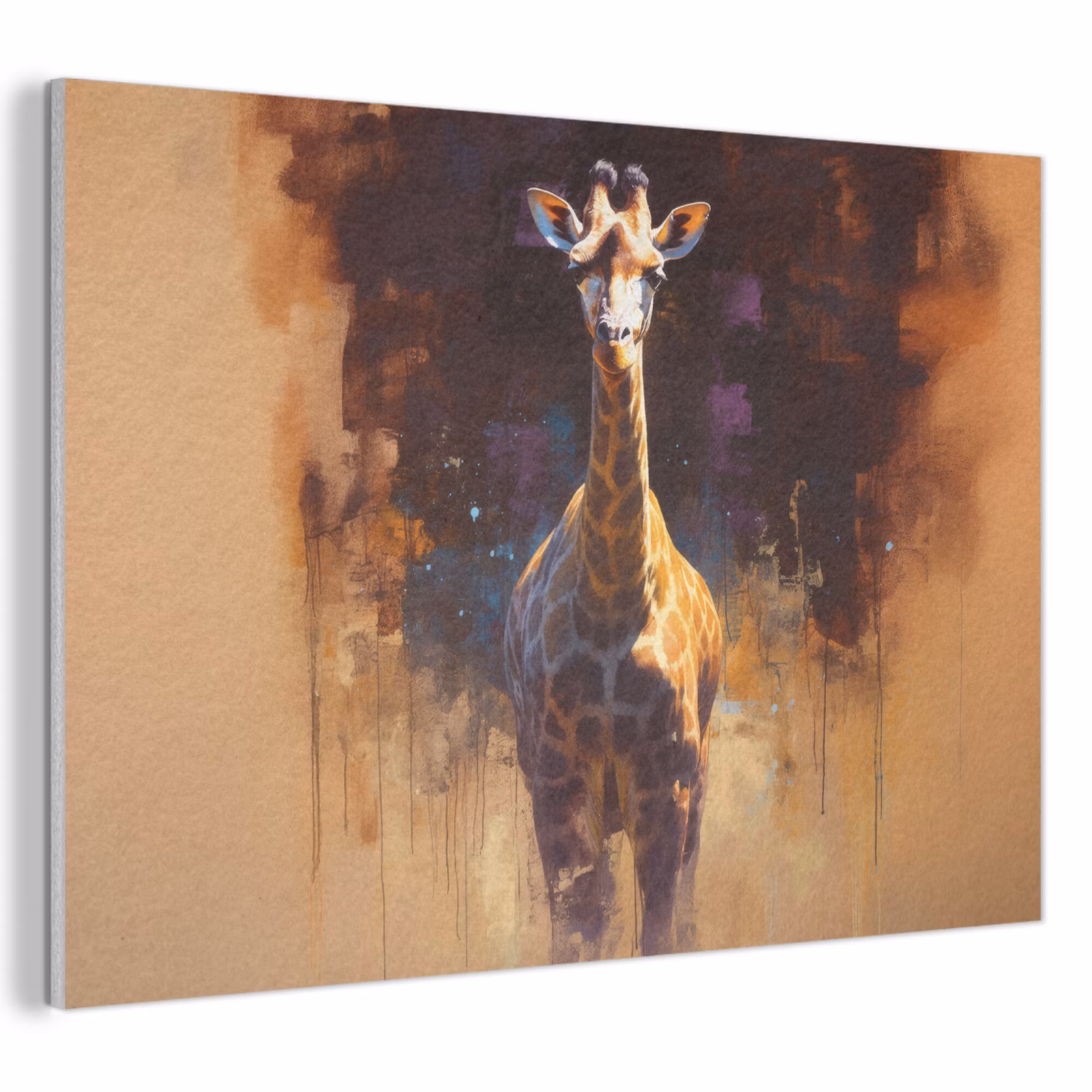 Akoestisch schilderij - Giraf - Bruin - Abstract - Geschilderd — 1
