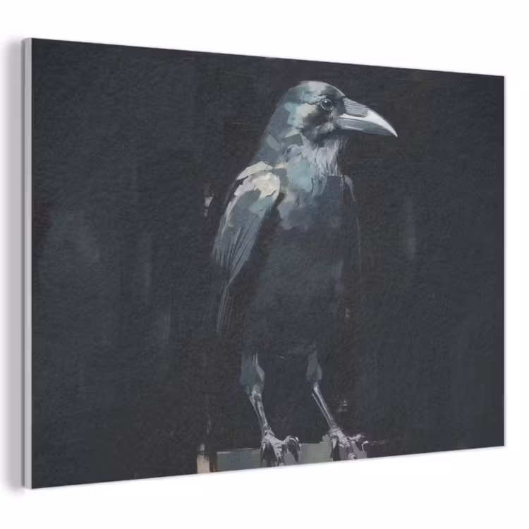 Akoestisch schilderij - Raaf - Vogels - Zwart — 1