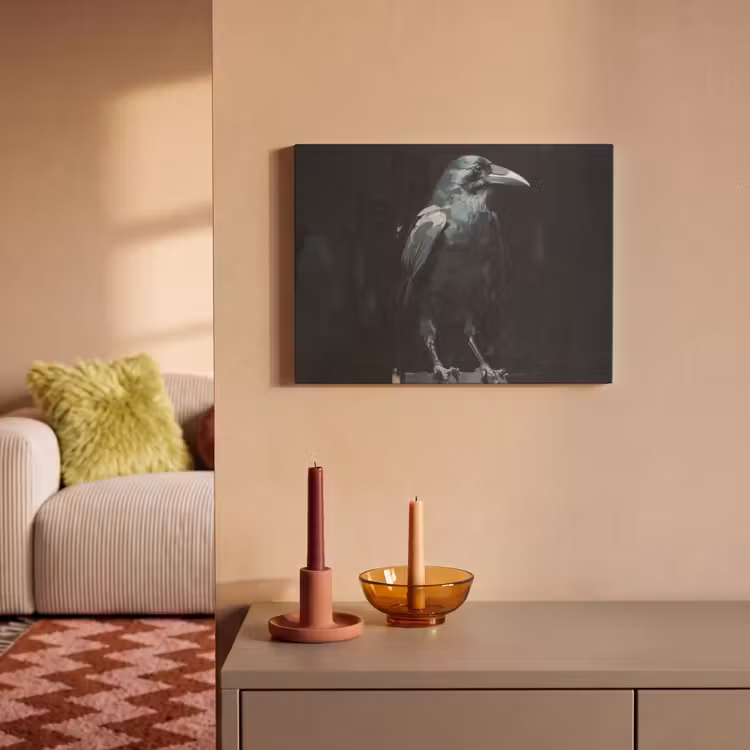 Akoestisch schilderij - Raaf - Vogels - Zwart — 2