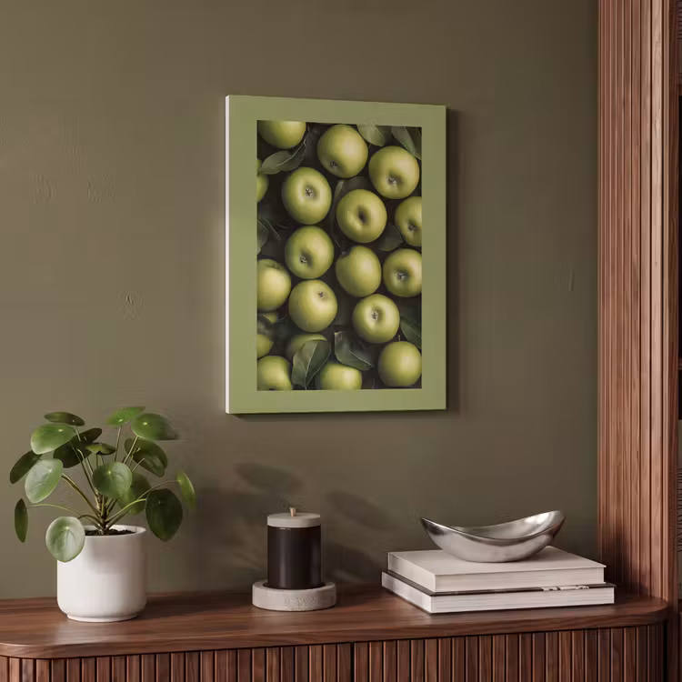 Akoestisch schilderij - Appels - Groen - bladeren — 4
