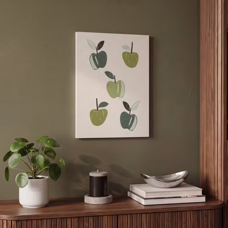 Akoestisch schilderij - Appels - Groen - Illustratie - Bladeren — 4