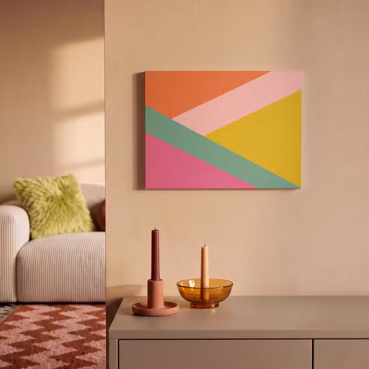 Akoestisch schilderij - Driehoeken - Kleurrijk - Abstract — 2
