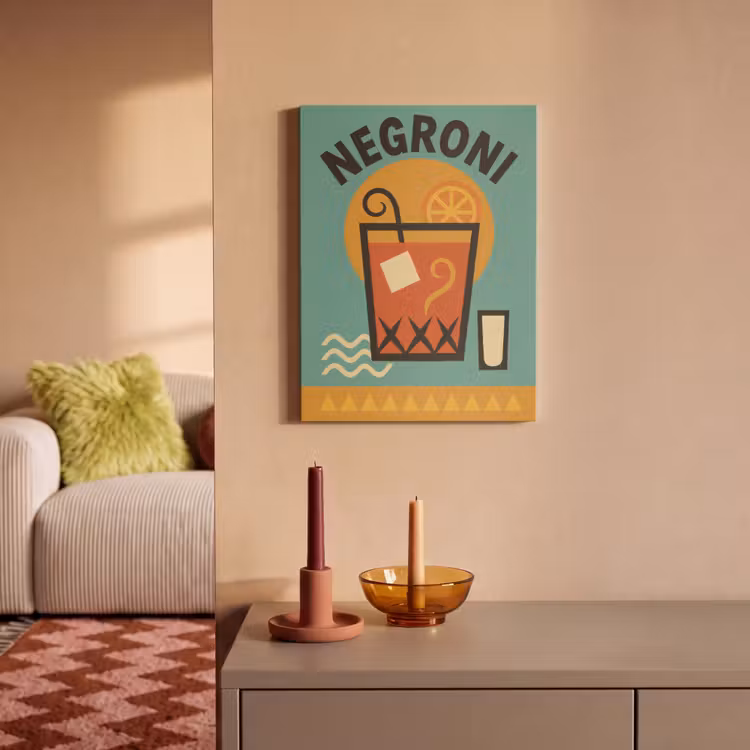 Akoestisch schilderij - Cocktail - Negroni - Art - Sinaasappel — 2