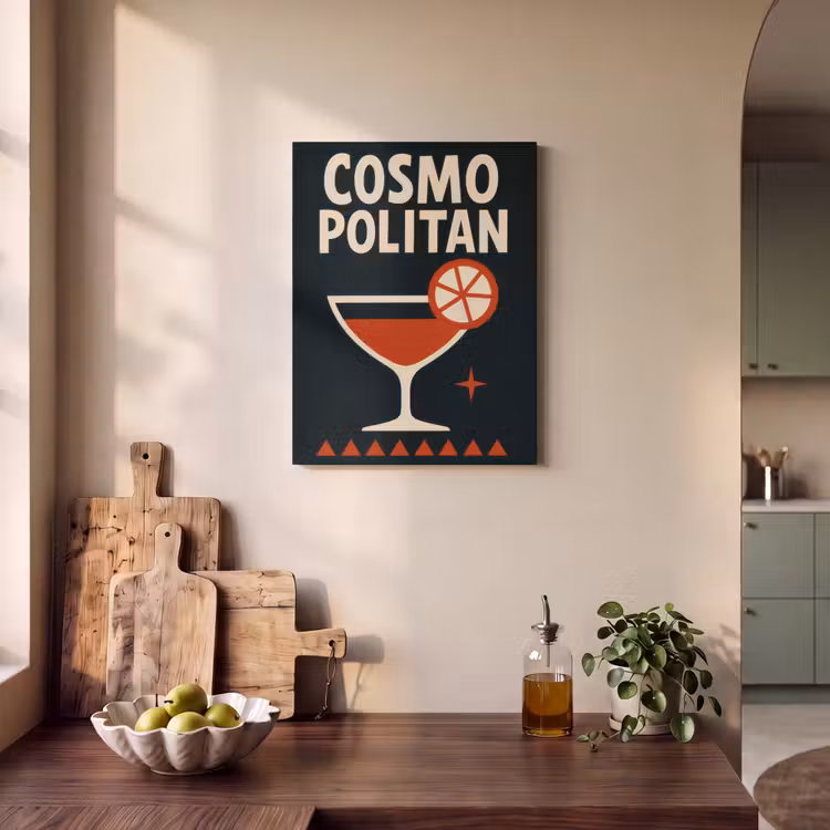 Akoestisch schilderij - Cocktail - Zwart - Illustratie — 3