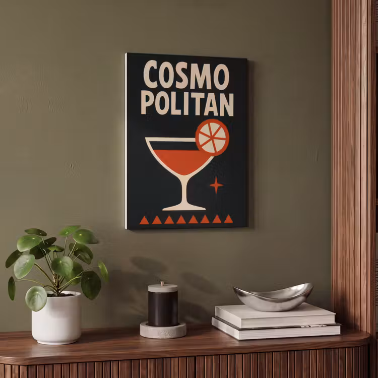 Akoestisch schilderij - Cocktail - Zwart - Illustratie — 4