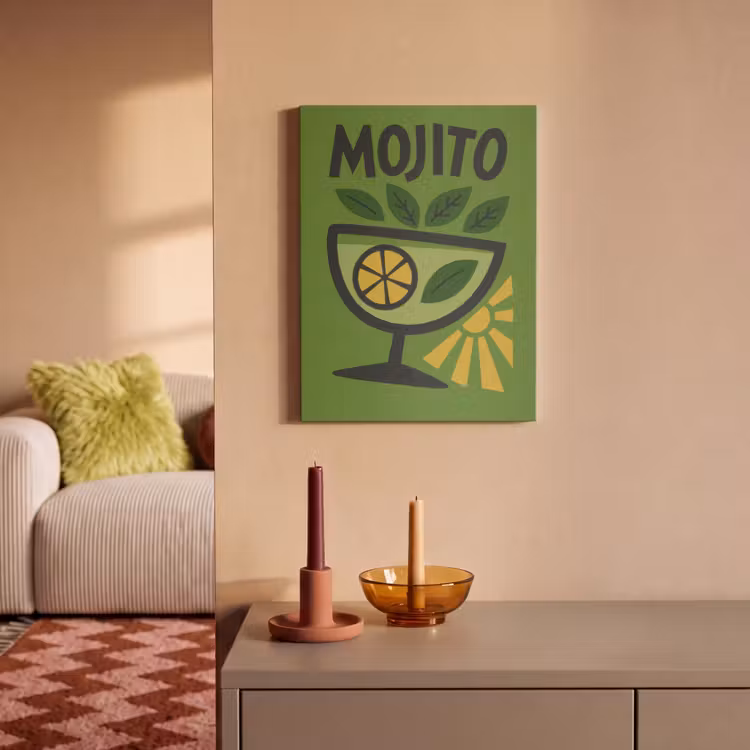Akoestisch schilderij - Mojito - Cocktail - Citroen - Groen — 2