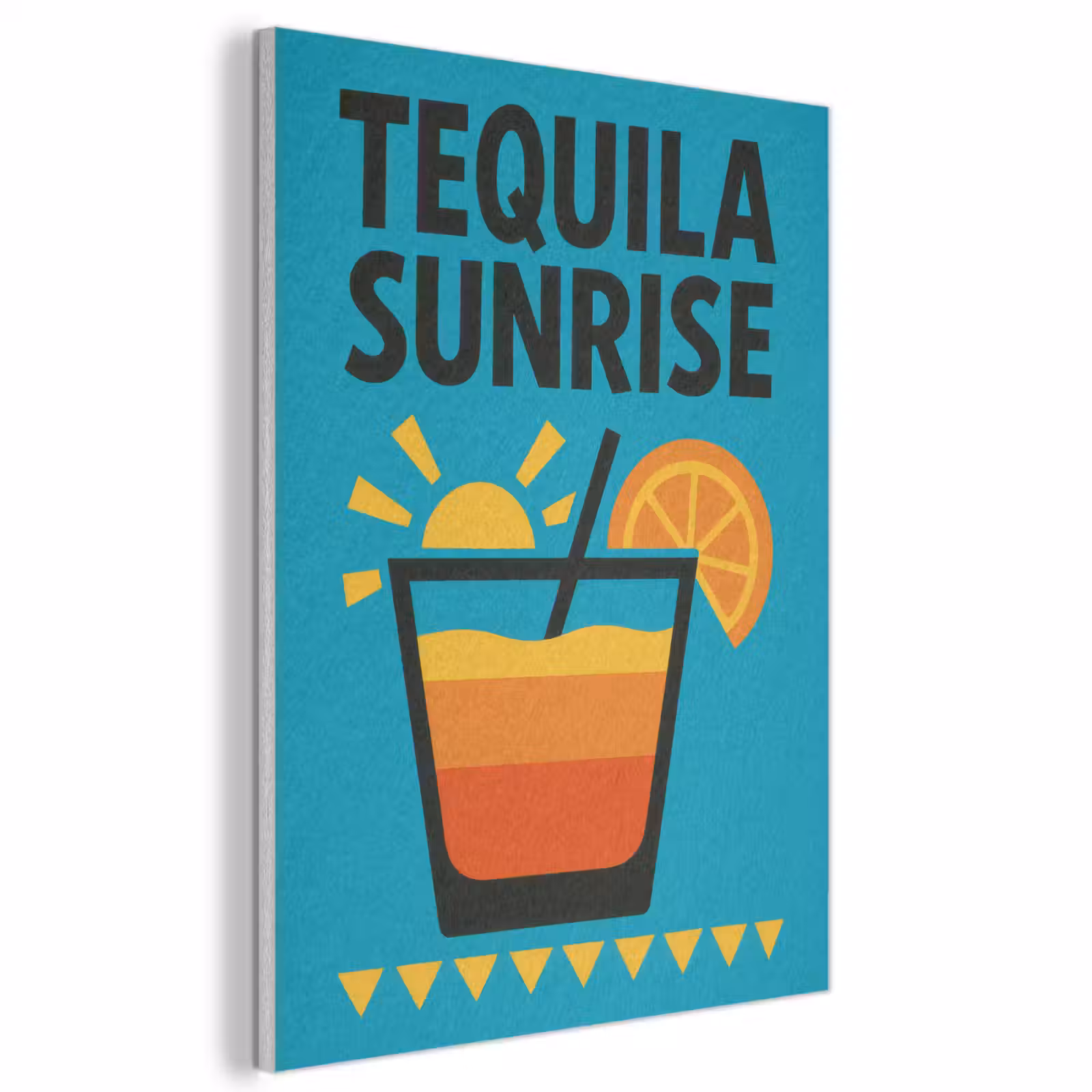 Akoestisch schilderij - Illustratie - Tequila - Glas - Blauw — 1