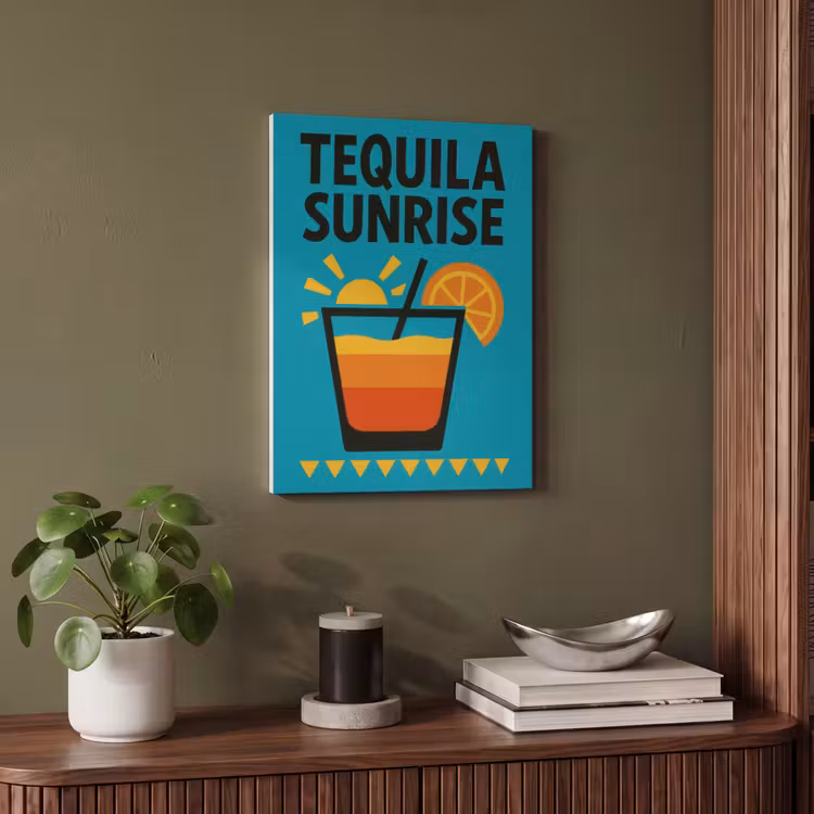 Akoestisch schilderij - Illustratie - Tequila - Glas - Blauw — 4