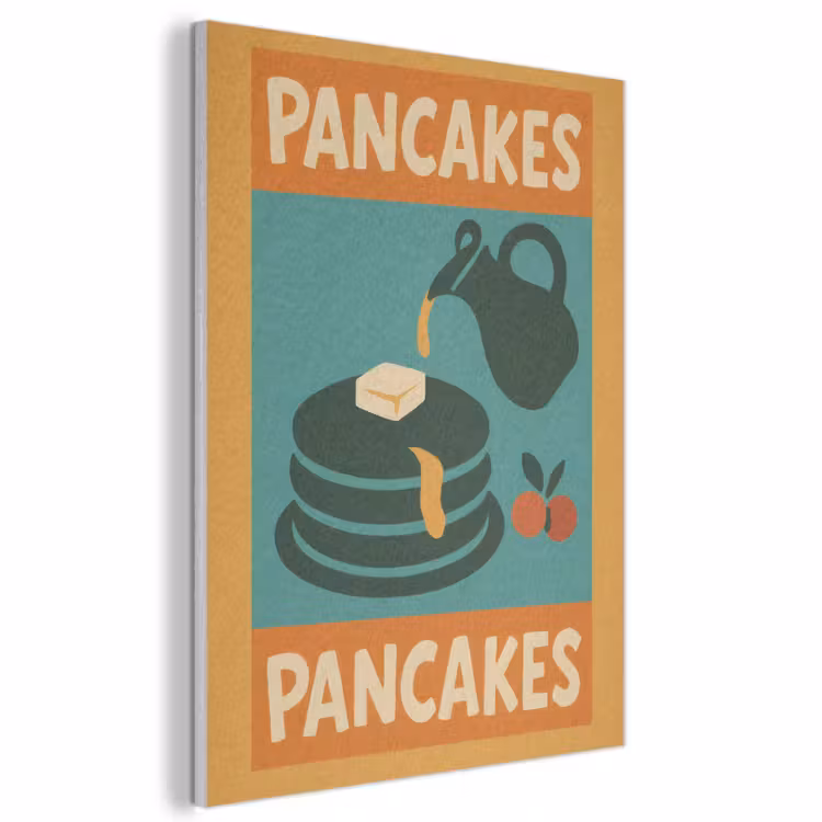Akoestisch schilderij - Pannenkoeken - Siroop - Illustratie - Oranje — 1