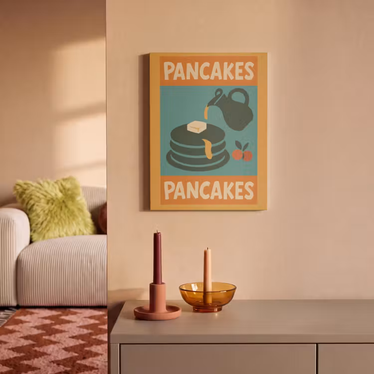 Akoestisch schilderij - Pannenkoeken - Siroop - Illustratie - Oranje — 2