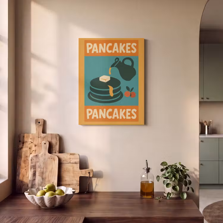 Akoestisch schilderij - Pannenkoeken - Siroop - Illustratie - Oranje — 3