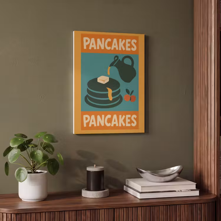 Akoestisch schilderij - Pannenkoeken - Siroop - Illustratie - Oranje — 4