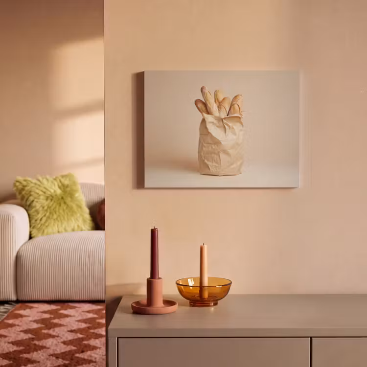 Akoestisch schilderij - Baguette - Brood - Stokbrood - Beige — 2