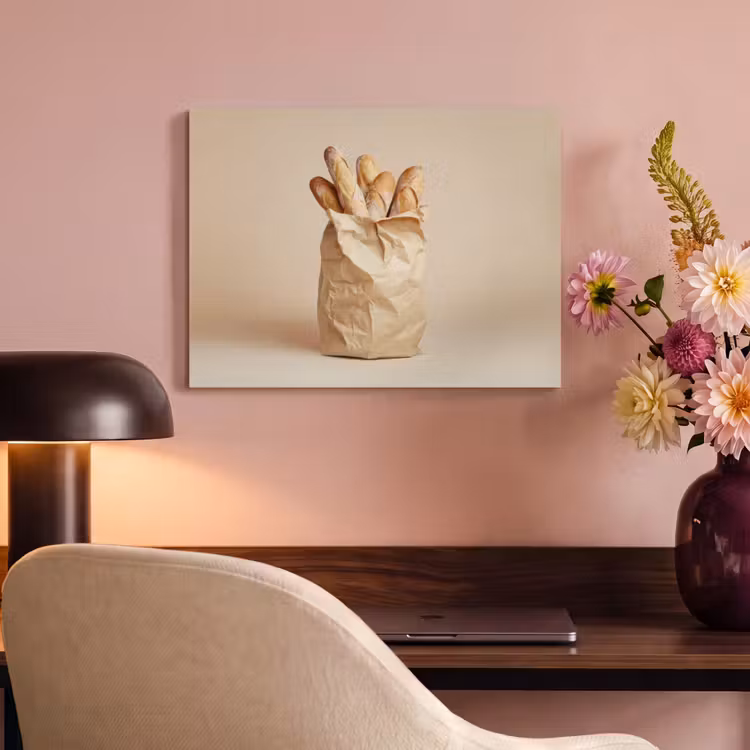 Akoestisch schilderij - Baguette - Brood - Stokbrood - Beige — 4