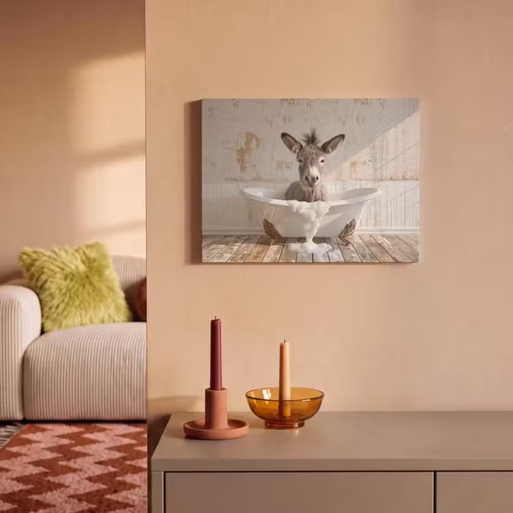 Akoestisch schilderij - Ezel - Dieren - Badkuip - Schuim — 2