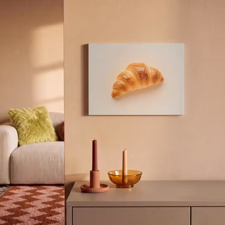 Akoestisch schilderij - Croissant - Brood - Beige — 2