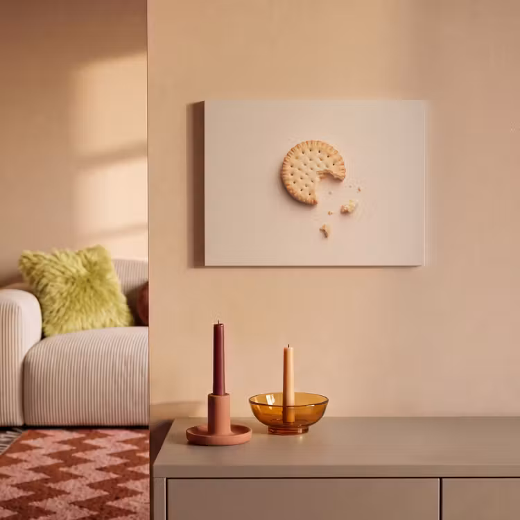 Akoestisch schilderij - Koekje - Kruimels - beige — 2