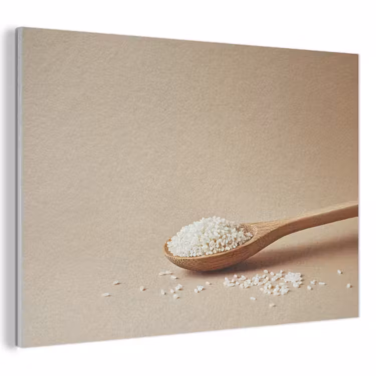 Akoestisch schilderij - Lepel - Rijst - Hout - Beige — 1