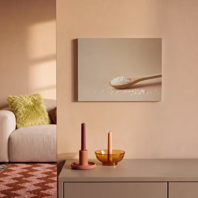 Akoestisch schilderij - Lepel - Rijst - Hout - Beige — 2