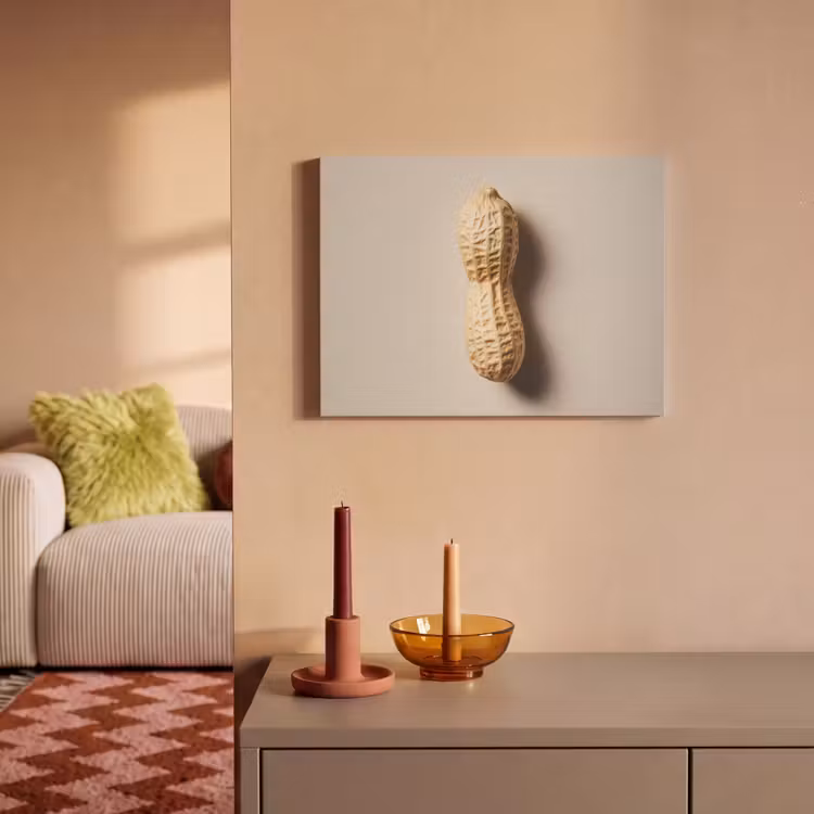 Akoestisch schilderij - Pinda - Ruw - Beige — 2