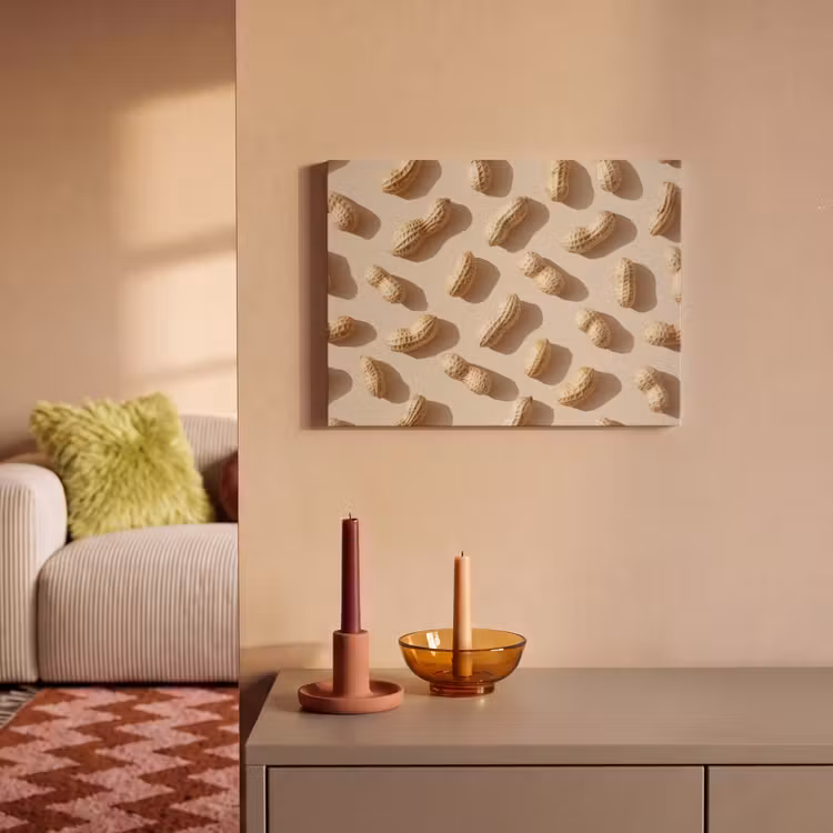 Akoestisch schilderij - Pinda's - Patroon - Beige — 2