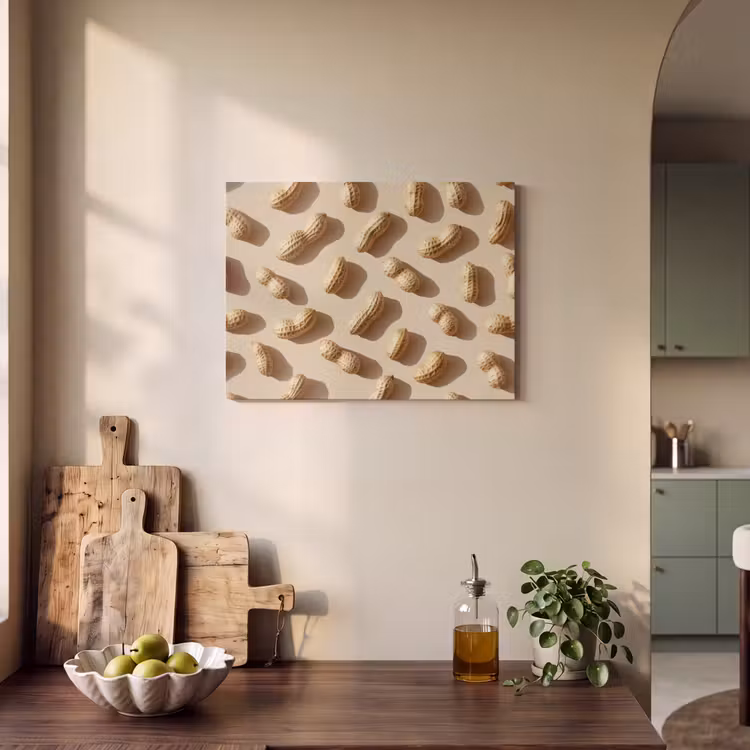 Akoestisch schilderij - Pinda's - Patroon - Beige — 3