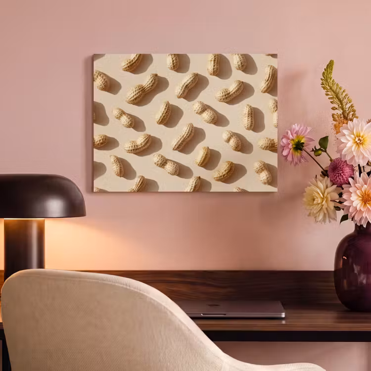 Akoestisch schilderij - Pinda's - Patroon - Beige — 4