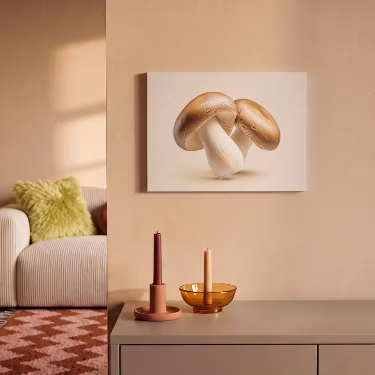 Akoestisch schilderij - Champignons - Zacht - Beige — 2