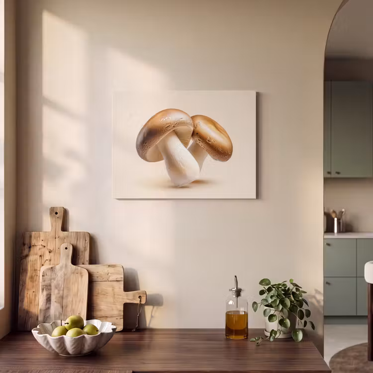 Akoestisch schilderij - Champignons - Zacht - Beige — 3