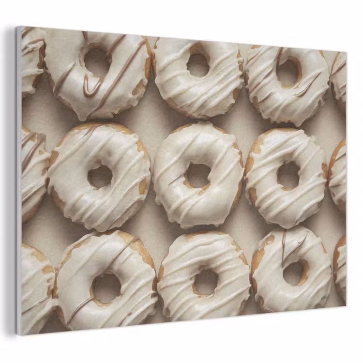 Akoestisch schilderij - Donuts - Chocolade - Wit - Beige — 1